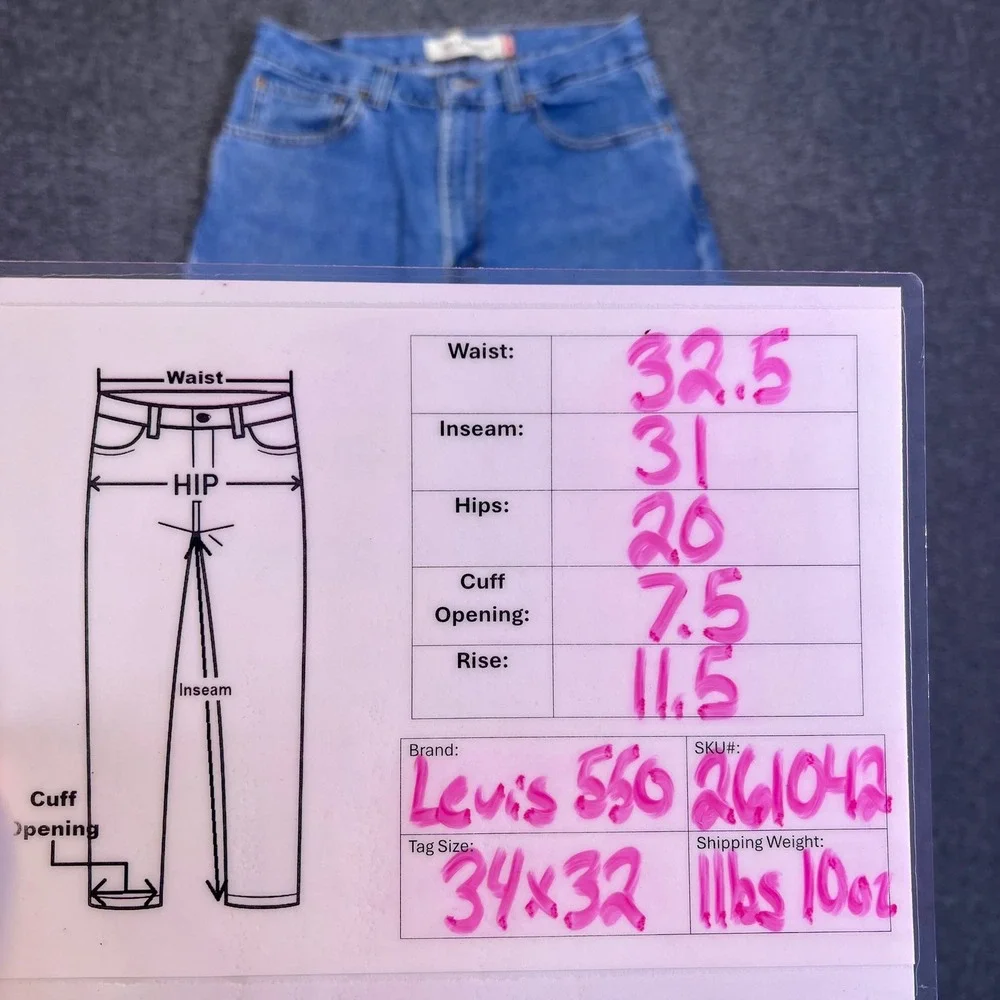 Levis 550 Jeans Mens 32x31 Blue Denim Relaxed Tapered Casual High Rise Retro Y2K